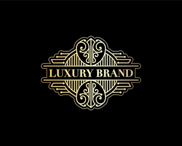 Vector antique retro luxury victorian calligraphic emblem heraldic logo with decorative ornament