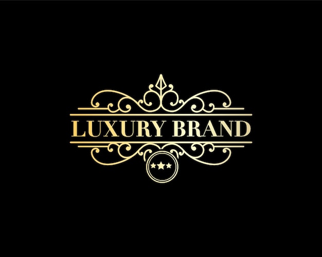 Vector antique retro luxury victorian calligraphic emblem heraldic logo with decorative ornament