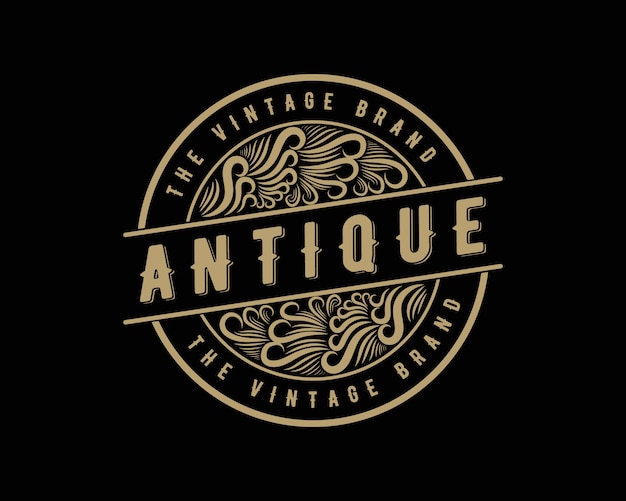 Antique retro luxury victorian calligraphic logo with ornamental frame suitable for barber wine carft beer shop spa  beauty salon boutique antique restaurant hotel resort classic royal brand