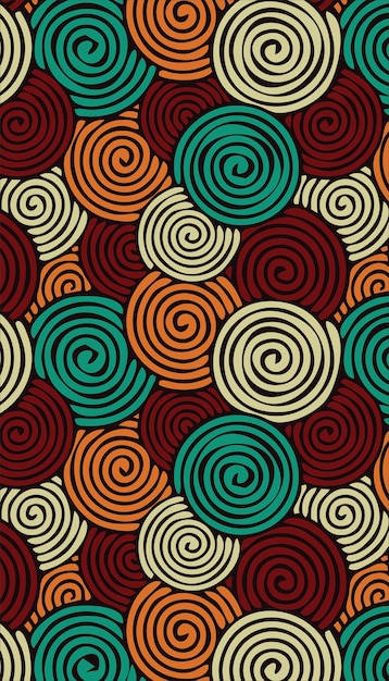 Antique rug Vector  Round Rings  Colored