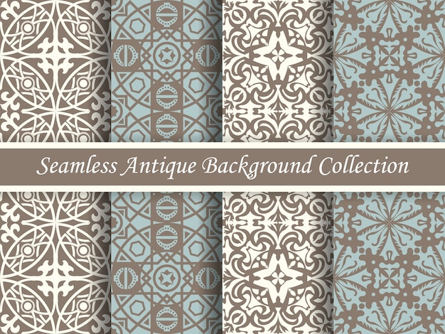 Antique seamless brown tone retro background image collection