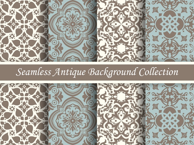 Antique seamless brown tone retro background image collection