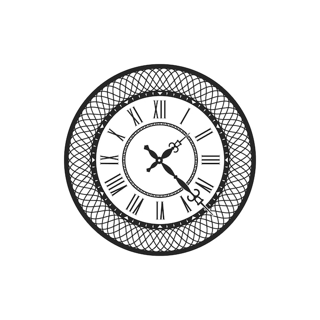 Вектор Старинные часы, элегантный часовой объект для измерения времени