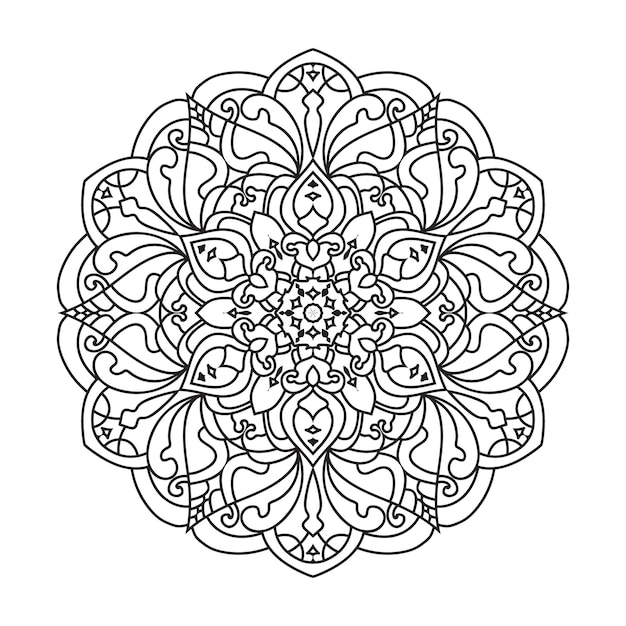 Antistress coloring book page for adultsOriental mystical pattern Yoga mandala