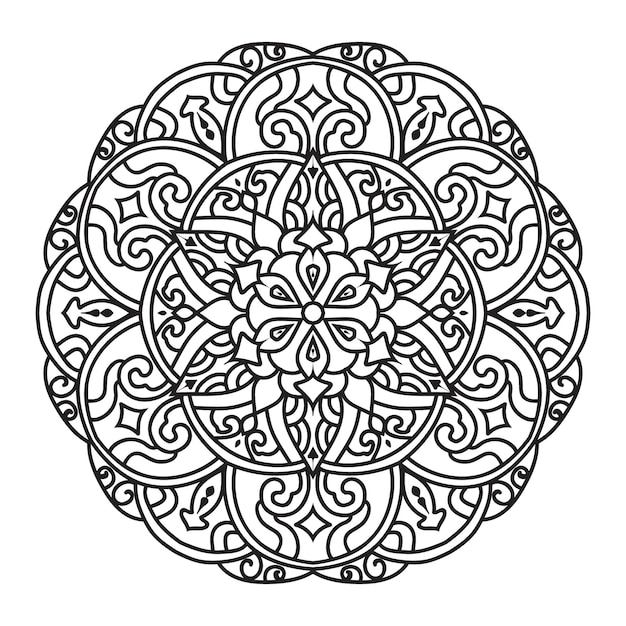 Antistress coloring book page for adultsOriental mystical pattern Yoga mandala