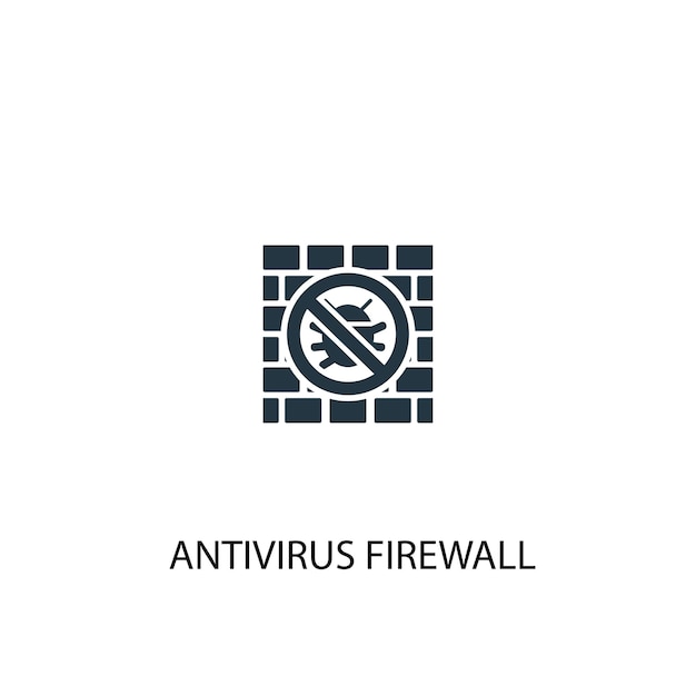 Antivirus firewall icoon. Eenvoudige elementenillustratie. antivirus firewall concept symbool ontwerp. Kan gebruikt worden voor web en mobiel.