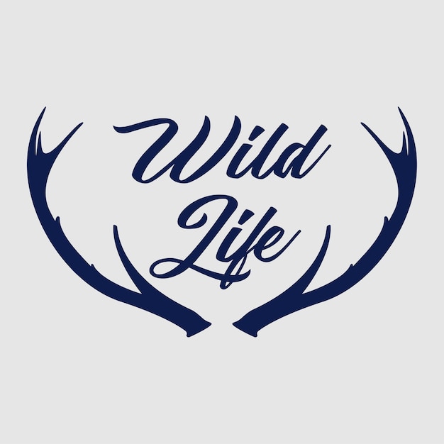 Vector antler deer horn silhouette logotype lettering vector