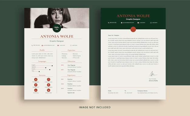 Antonia resume template set