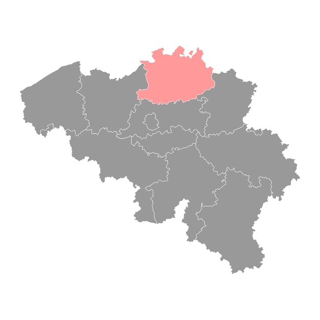 Antwerp Province map Provinces of Belgium Vector illustration