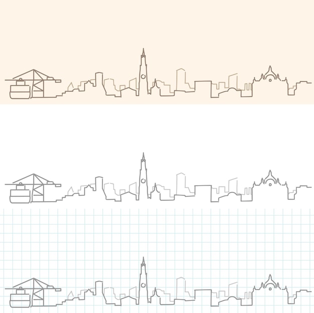 Vector antwerpen handgetekende skyline