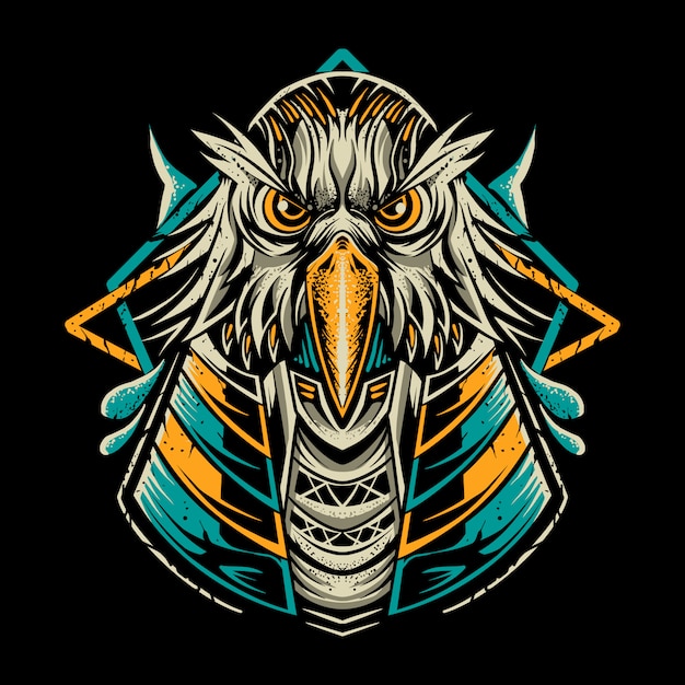 Anubis bird illustration isolated on dark