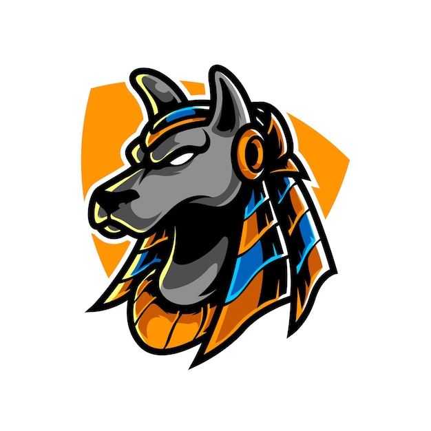 Anubis e sport mascot logo