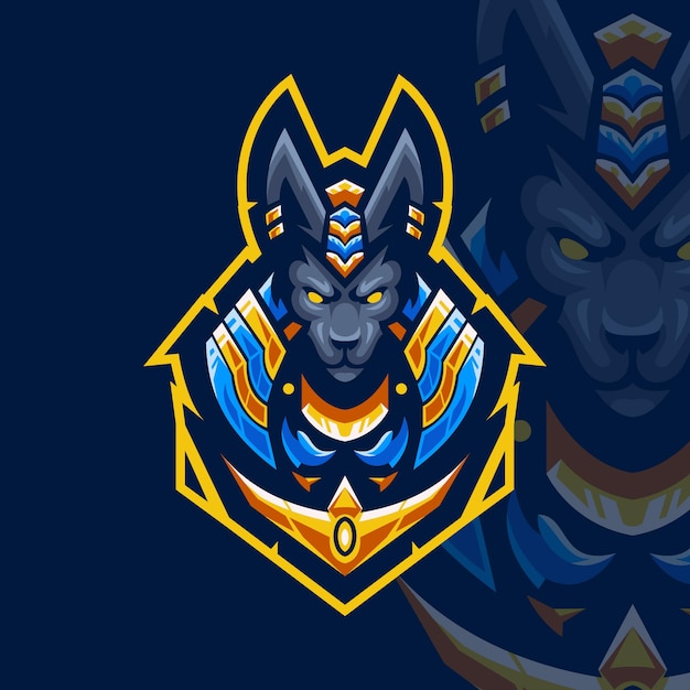 Logo di gioco esport di anubis