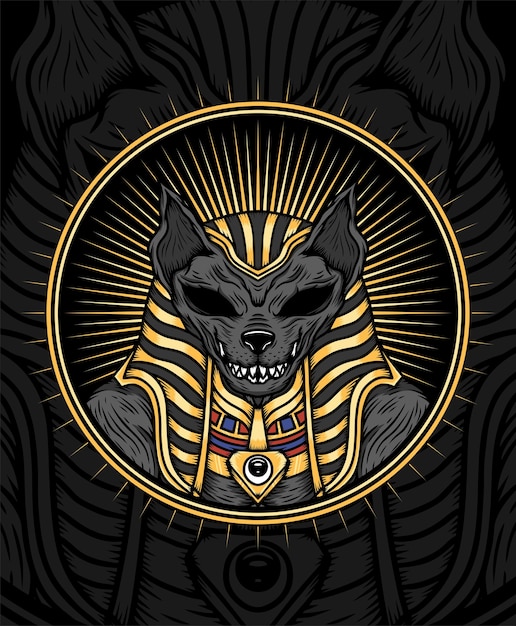 Vector anubis hand drawn illustration design concepts