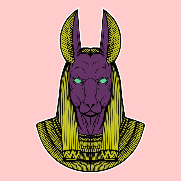 Vector anubis hand tekening illustratie