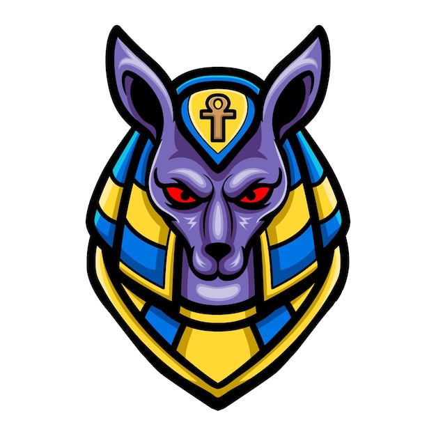 Anubis hoofd logo mascotte ontwerp