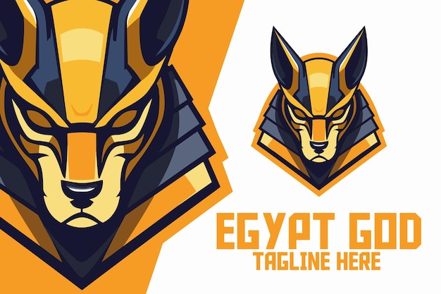 Anubis hoofd mascotte logo met Egyptische God sjabloon voor sport en esport