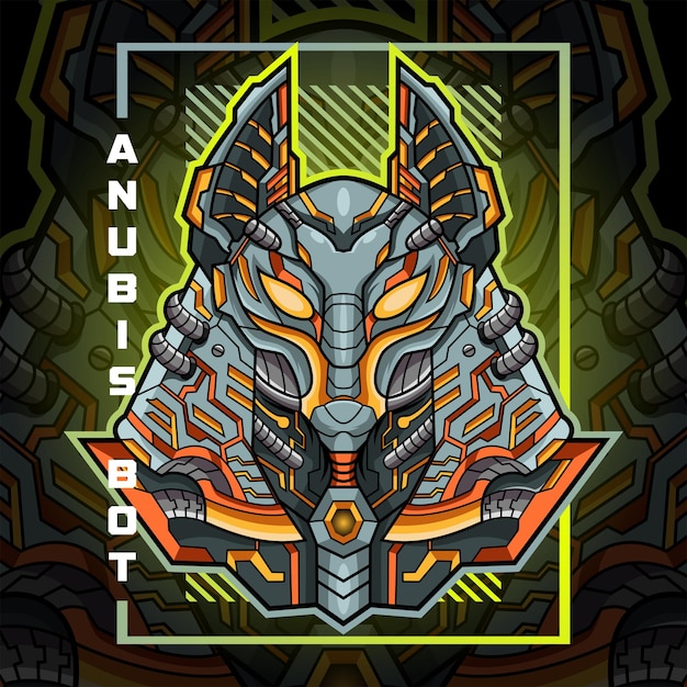 Anubis hoofd mascotte logo