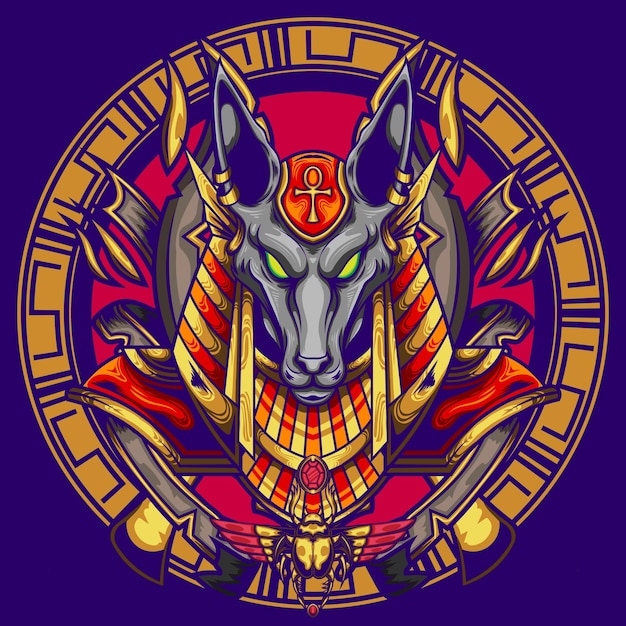 Anubis illustration with premium quality stock vector