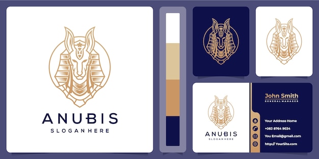 Anubis logo sjabloon met visitekaartje