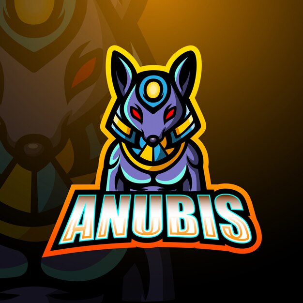 Vector anubis mascot esport logo illustration