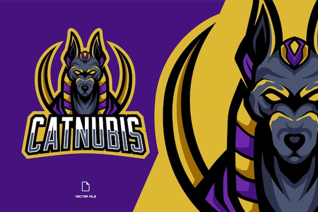 Anubis mascotte mitologia sport gioco logo illustrazione