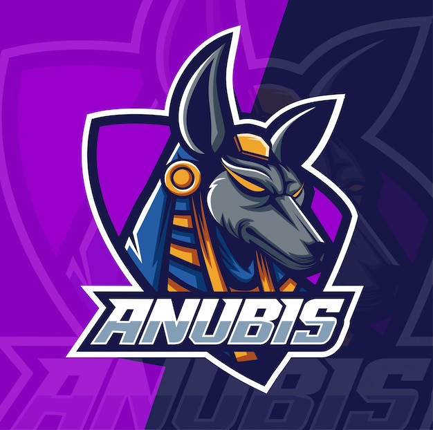 Vector anubis mascotte esport logo