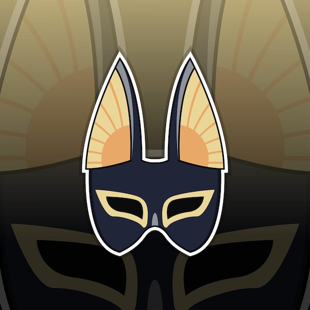 Illustrazione della mascotte del logo della maschera di anubis