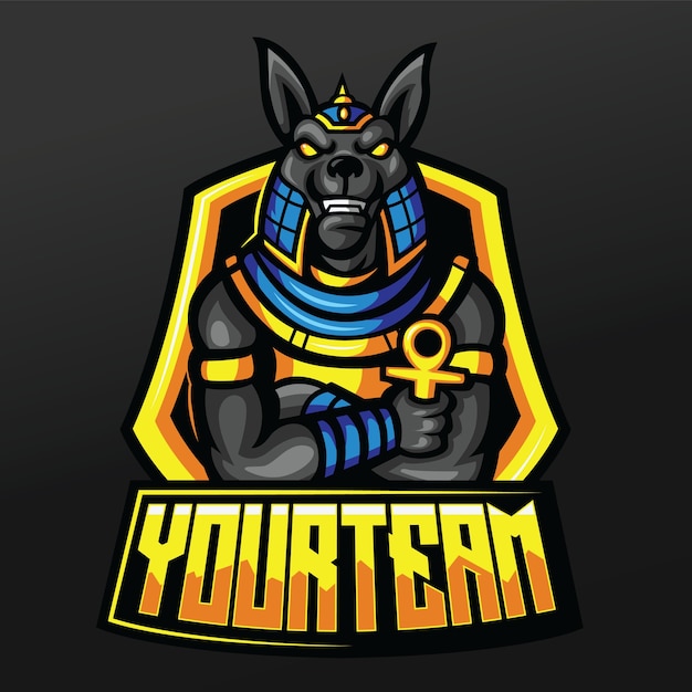 Vector anubis mummy king mascot sport illustration design