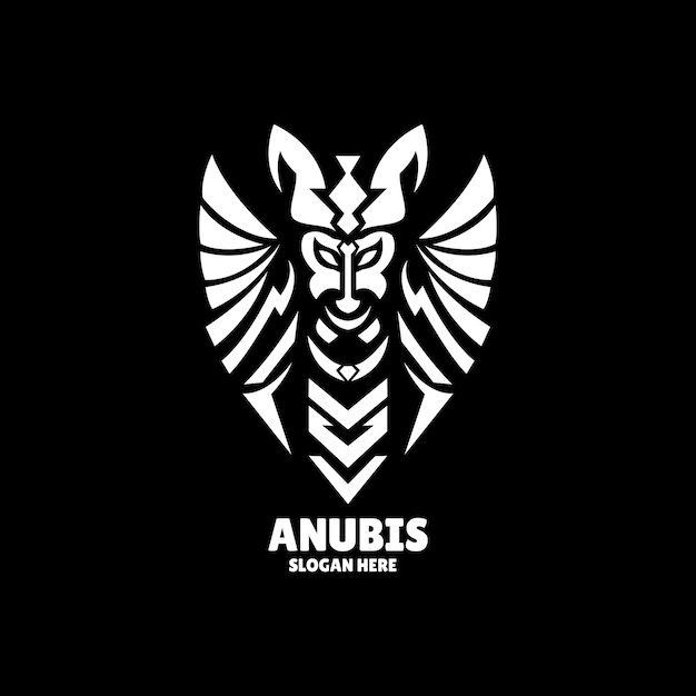 Anubis silhouet logo ontwerp illustratie