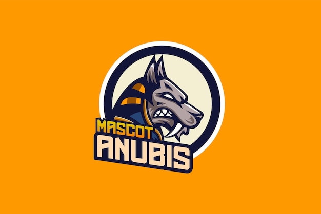 Logo mascotte lupo anubis