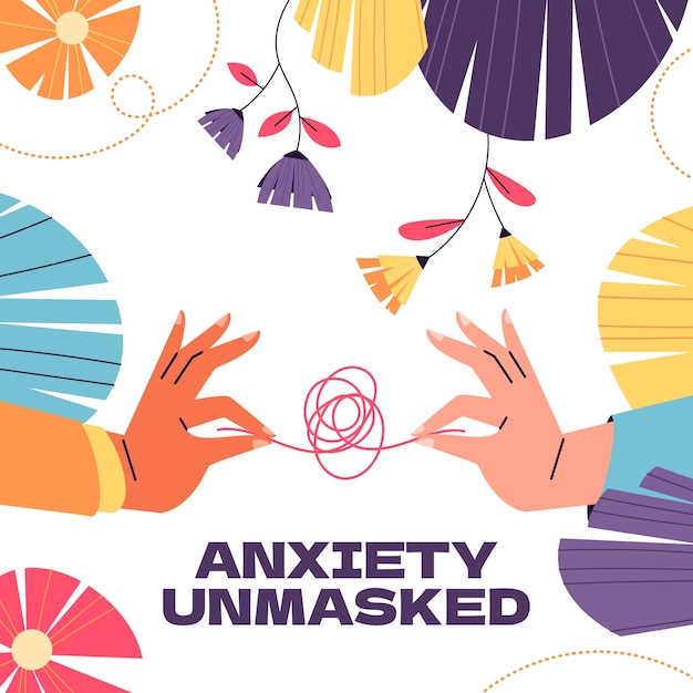 Vector anxiety template design