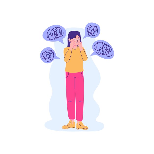 Anxiety vector mental health issues illustration