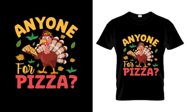 Vettore chiunque per la pizza colorata t-shirt grafica pizza t-shirt design