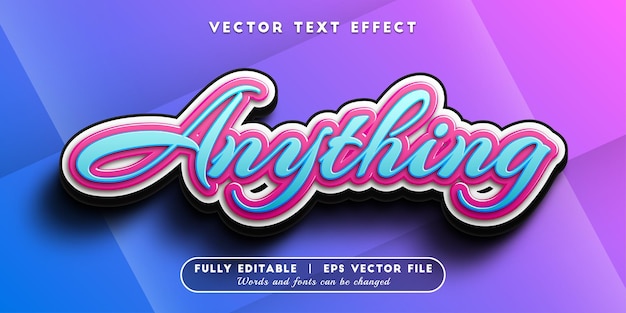 Vector anything text effect with editable text style