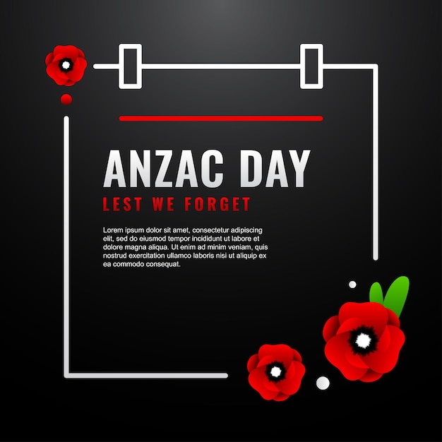 Anzac Day Design-achtergrond voor herdenkingsmoment