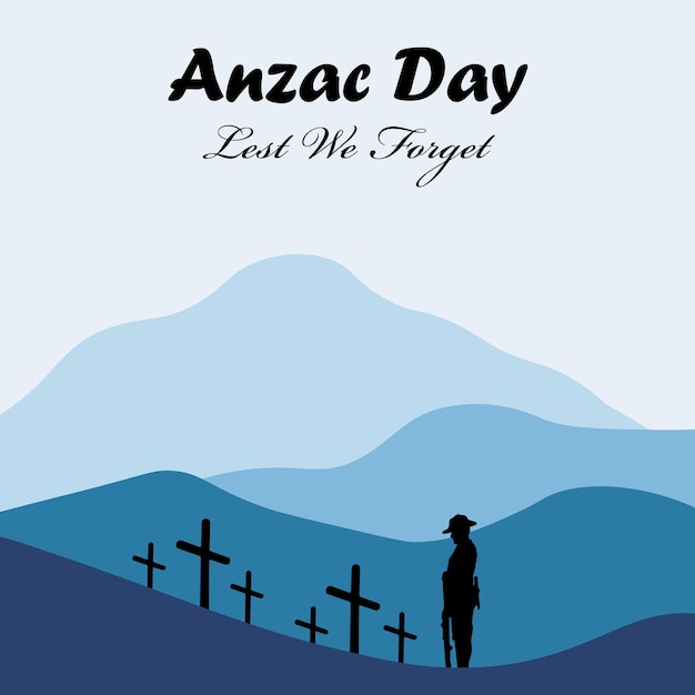 Vector anzac day vector australia and new zealand army who lost or died in the war