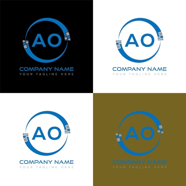 AO initial modern logo design vector icon template