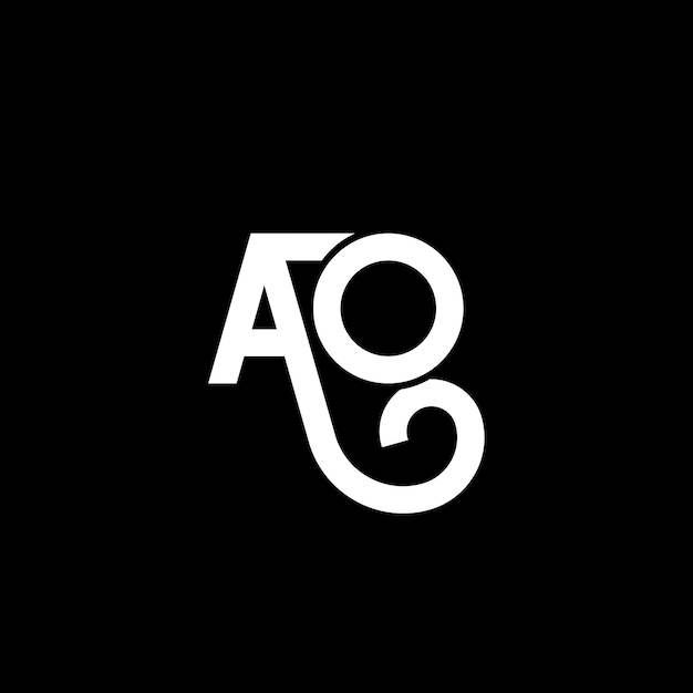 AO letter logo design on black background AO creative initials letter logo concept ao letter design AN white letter design on black background A O a o logo