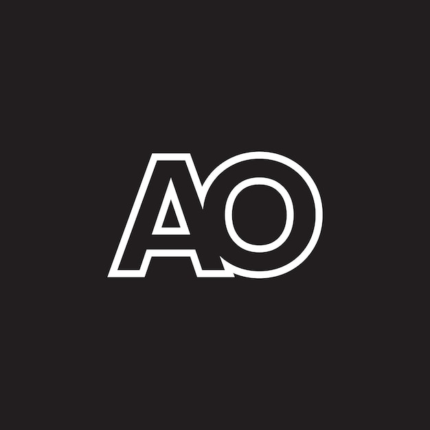 AO letter monogram logo vector template design minimal black white color