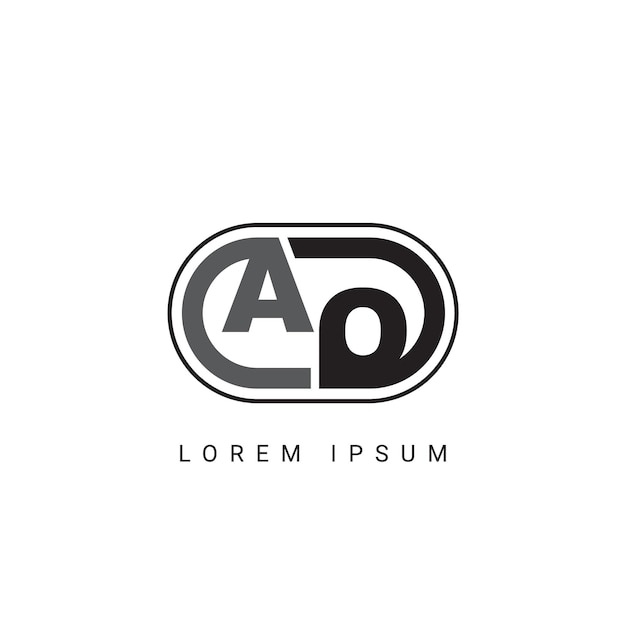 Vector ao or oa letter logo design with a creative cut letter initial logo design
