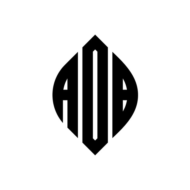 Aob cerchio lettera logo design con forma di cerchio e ellisse aob ellisse lettere con stile tipografico le tre iniziali formano un logo cerchio aob cerchio emblema monogramma astratto lettera mark vettore