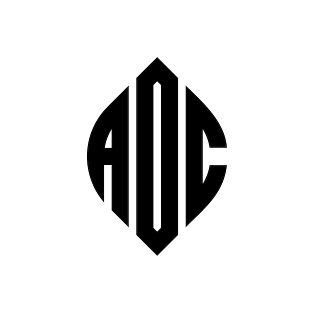 원과 타원형으로 된 Aoc 원자 로고 디자인 Aoc 타원형 글자 타원형 스타일로 된 Aoc 세 개의 이니셜은 원형 로고를 형성합니다 Aoc 서클 블렘 추상 모노그램 글자 마크 터