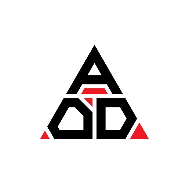 AOD triangle letter logo design with triangle shape AOD triangle logo design monogram AOD triangle vector logo template with red color AOD triangular logo Simple Elegant and Luxurious Logo