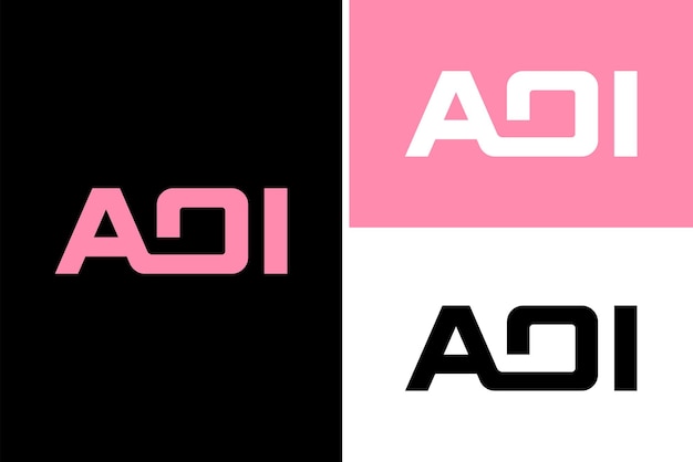 Vettore modello di progettazione del logo della lettera aoi