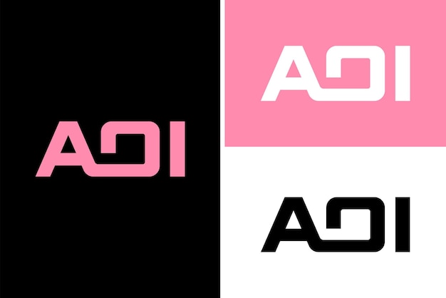 Aoi letter logo design template