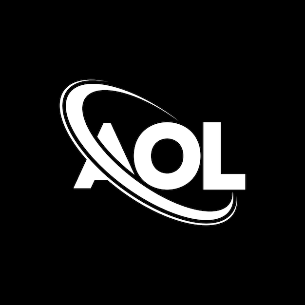 로고: AOL 문자 AOL 문자 로고 디자인 이니셜 AOL 로고 원과 대문자 모노그램으로 연결된 AOL 로고 기술 사업 및 부동산 브랜드를 위한 AOL 타이포그래피