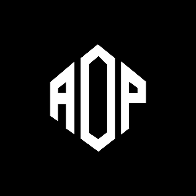 Vettore aop lettera logo design con forma di poligono aop poligono e forma di cubo logo design aop esagono vettoriale modello di logo colori bianco e nero aop monogramma business e logo immobiliare