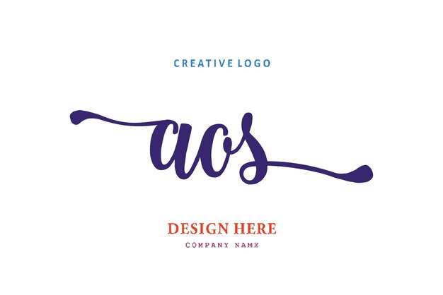 Vector aos lettering logo is simple easy to understand and authoritative