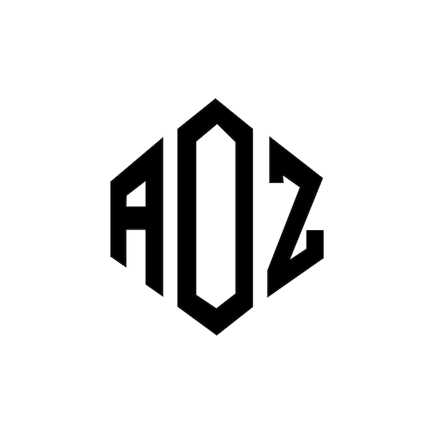 다각형 모양의 AOZ 글자 로고 디자인 (AOZ 다각형 및 큐브 모양 로고 디자인) AOZ 육각형 터 로고 템플릿 (백색과 검은색 AOZ 모노그램 비즈니스 및 부동산 로고)